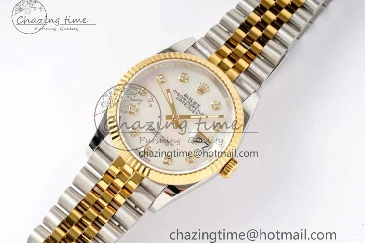 MiroTime 0311 GoodFit DateJust 36 SS YG DIWF 1:1 Best Edition 904L Steel White MOP Diamonds Dial on Jubilee Bracelet SA 2324